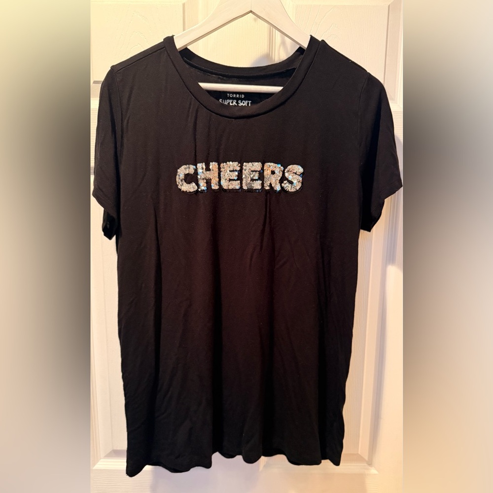 Torrid Black 'Cheers' Short Sleeve Tee